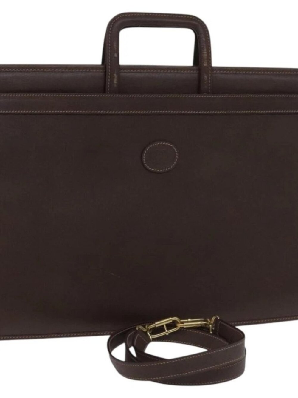 GUCCI Business Bag Leather 2way Brown Auth ep8518